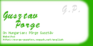 gusztav porge business card