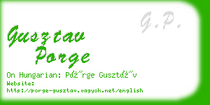 gusztav porge business card